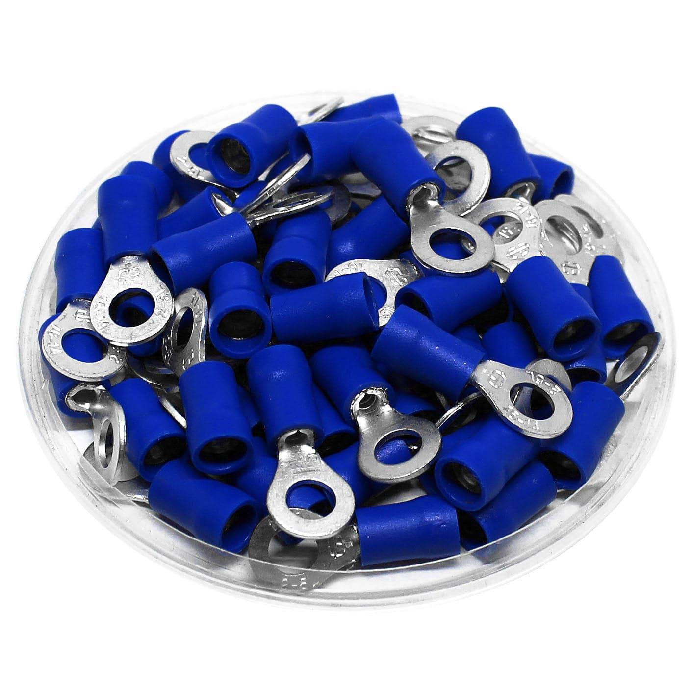 RVL2-5 - 16 a 14 AWG PVC Con aislamiento de vinilo Terminales de anillo, #10 Orificio, 100 piezas