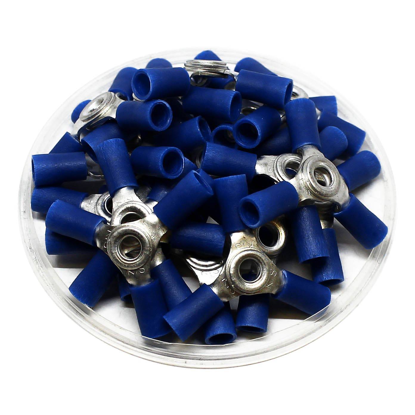 16 to 14 AWG 3-Way Splice Connectors, #8 Stud, Vinyl PVC Insulated, 10 Pieces - 3WCV2