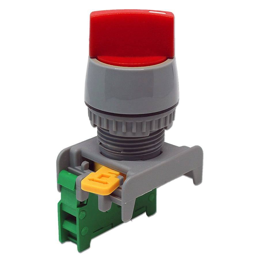 GCS22-1/O-RD - Twist Knob Switch - 1 Contact (1/O) - 2 Positions (0-1) - Rojo