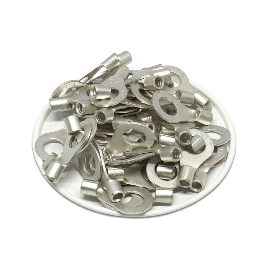 RNB5-8M - 12 to 10 AWG Non Insulated Ring Terminals, 5/16" Stud, 100 Pieces