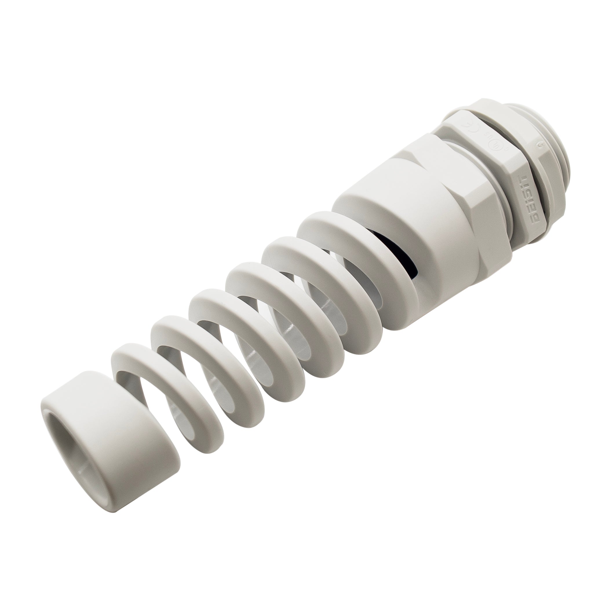 N3418SRGY - 3/4" NPT Rosca De nailon Flexible Prensaestopas, Gris, Rango: 1/2" a 11/16", UL Listed, IP68, IP69K - 1 pieza