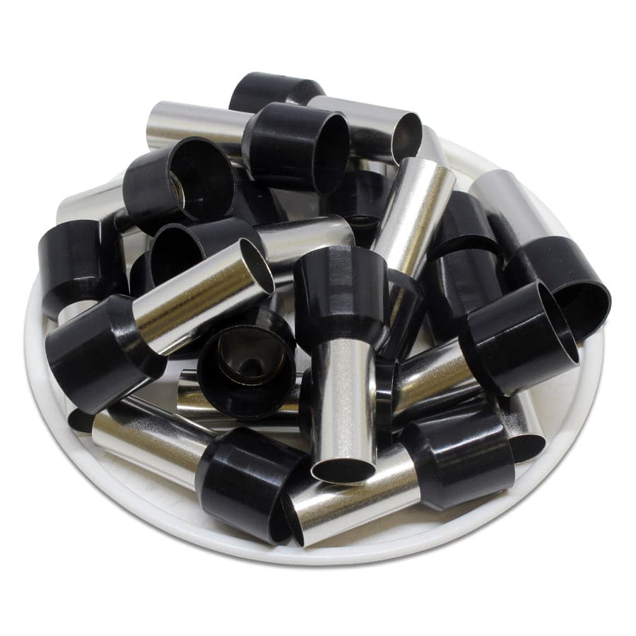 AT250016 - 4 AWG Insulated Wire Ferrules, 16mm Pin, Black, UL Recognized, 100 Pieces