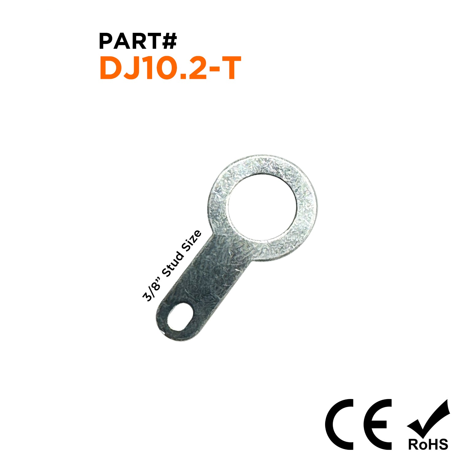 DJ10.2-T Estañado Brass Earthing Washer, 3/8" Orificio, 100 piezas