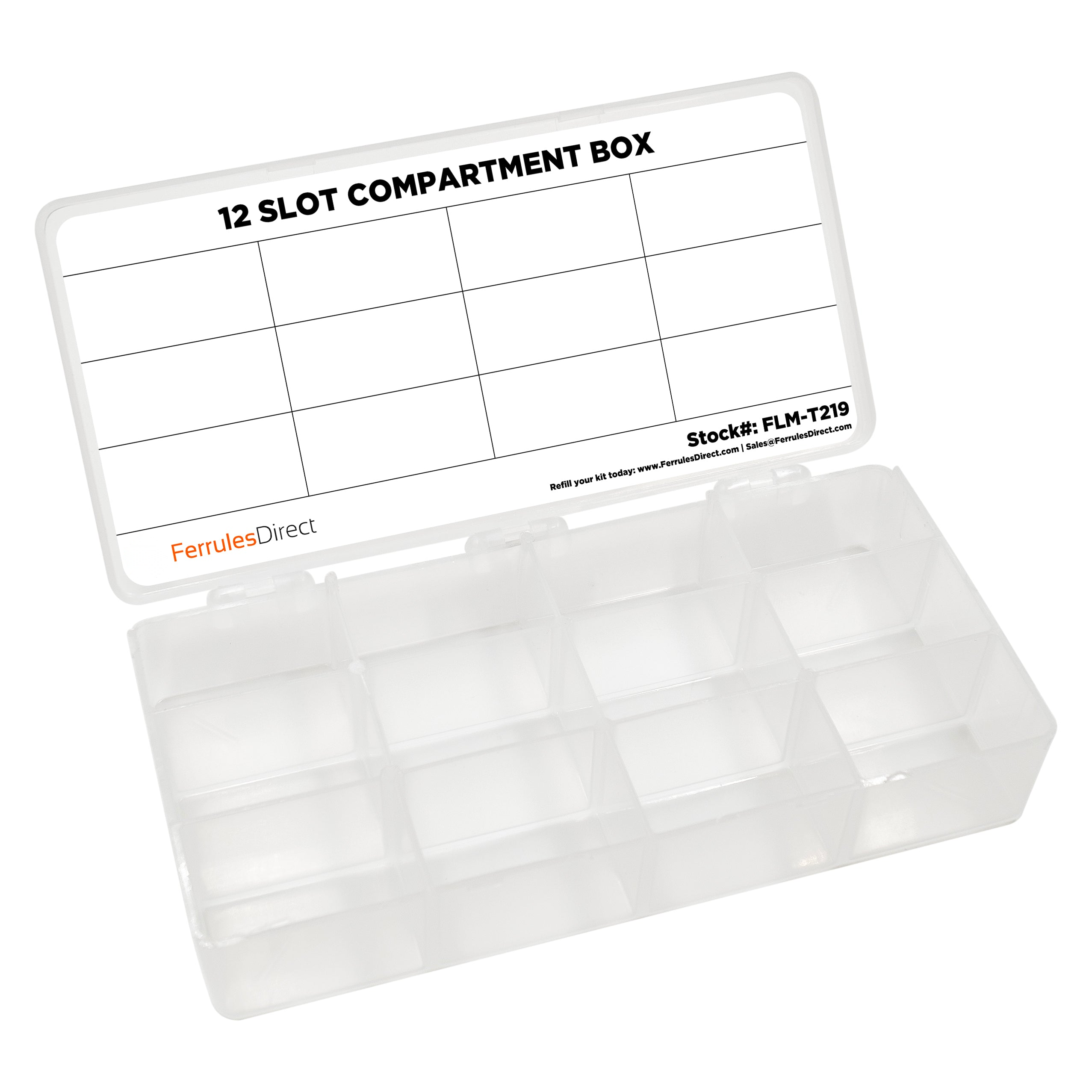 12-Compartment Mini Polypropylene Caja con compartimentos, 1 pieza - FLM-T219