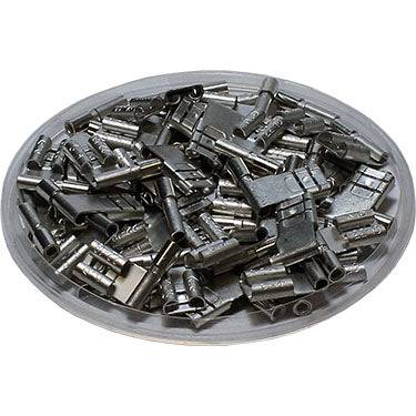 FLDNDX1-187(5) - 22 to 16 AWG Non Insulated Quick Disconnects Flag Terminals, 100 Pieces