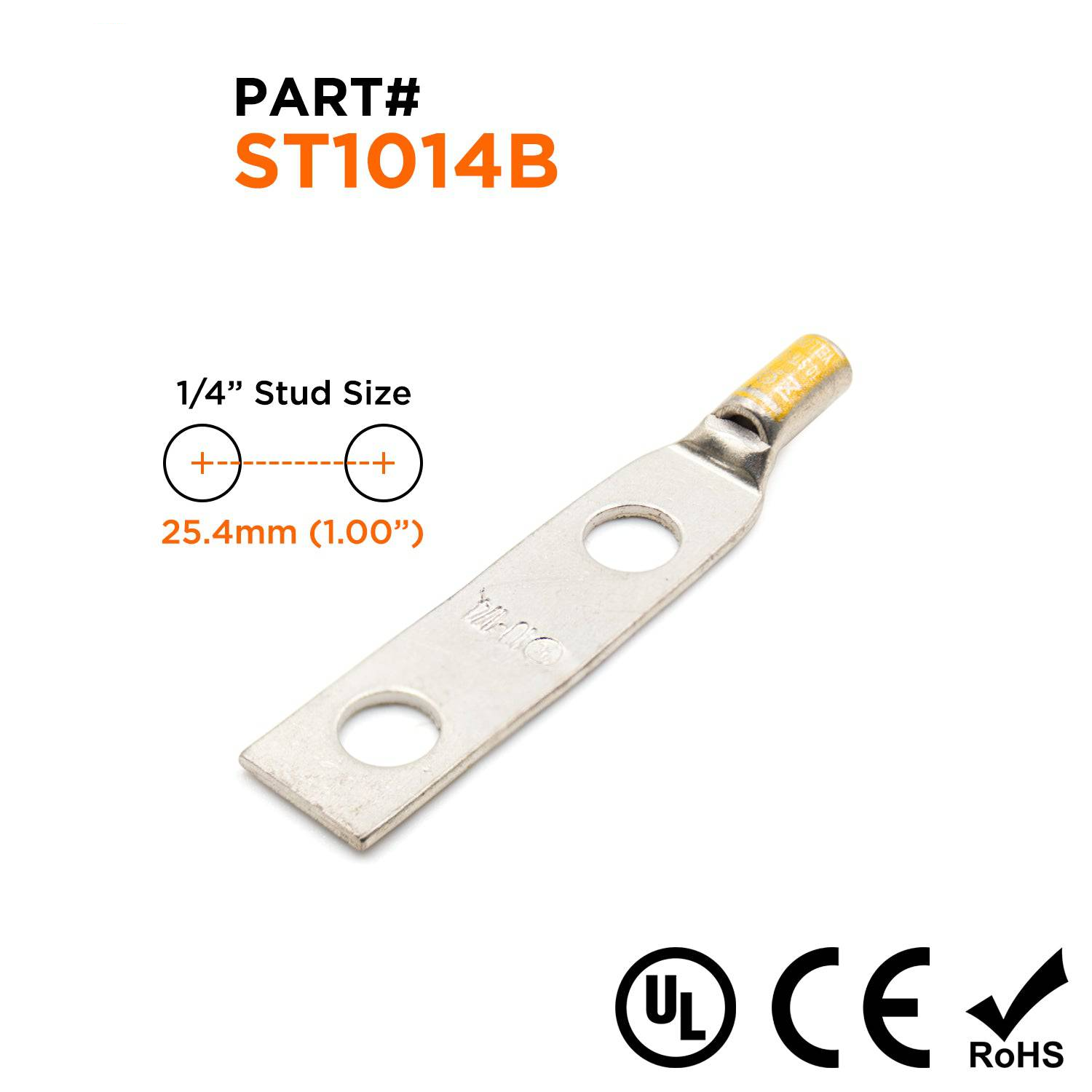 ST1014B - 10 AWG Compression Lug - 1/4" Stud, 1 Piece