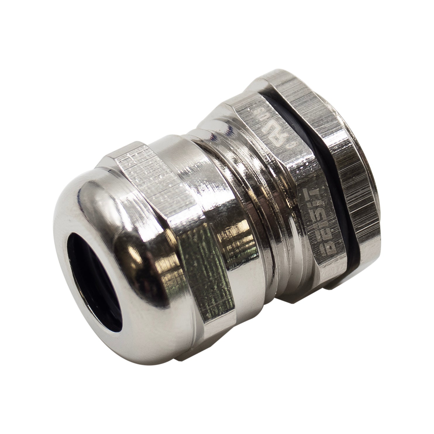 P1110BR - PG11 Thread Plated Brass Cable Gland, Range: 3/16" to 3/8", UL Listed, IP68, IP69K - 1 Piece