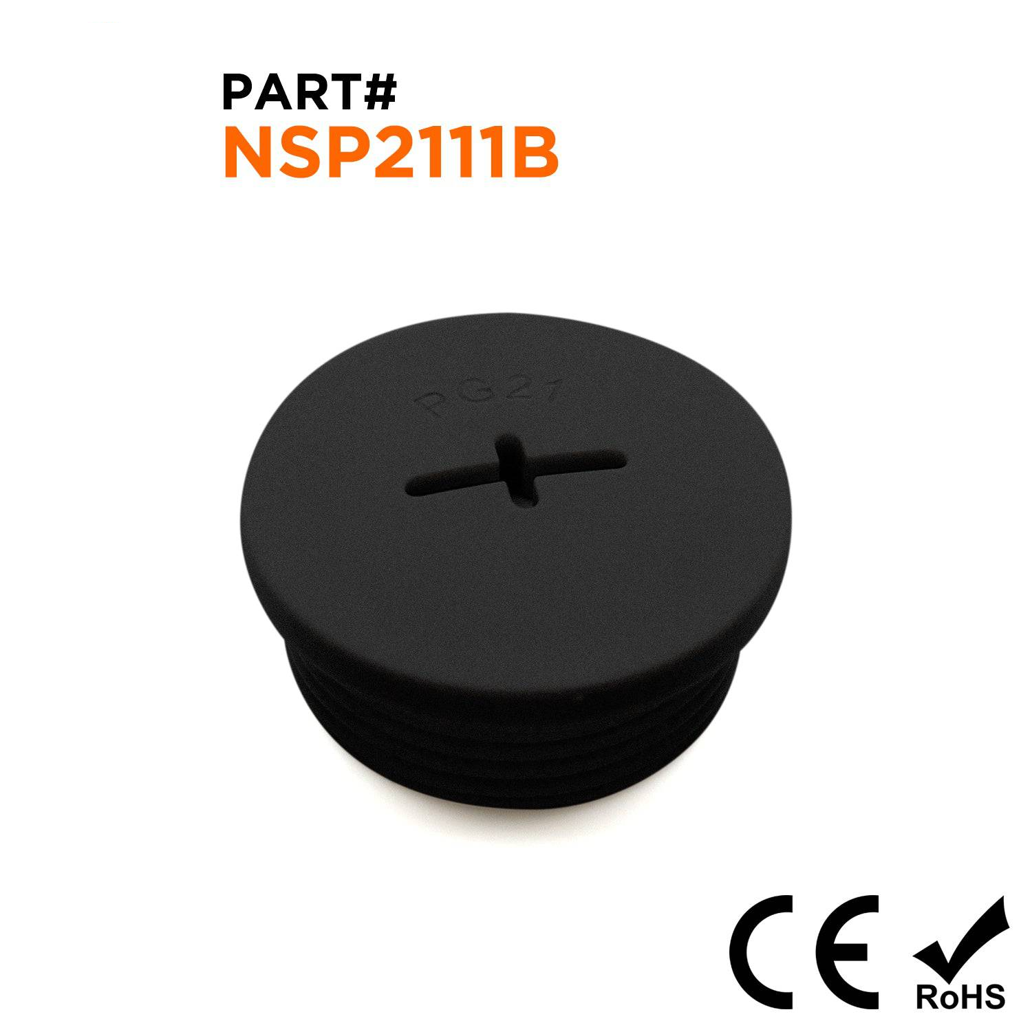 NSP2111B - PG21 De nailon Screw Plug - Negro