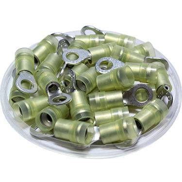 RNYD5-5 - Double Crimp Nylon Ring Terminals - 12-10 AWG - #10 Stud, 50 Pieces