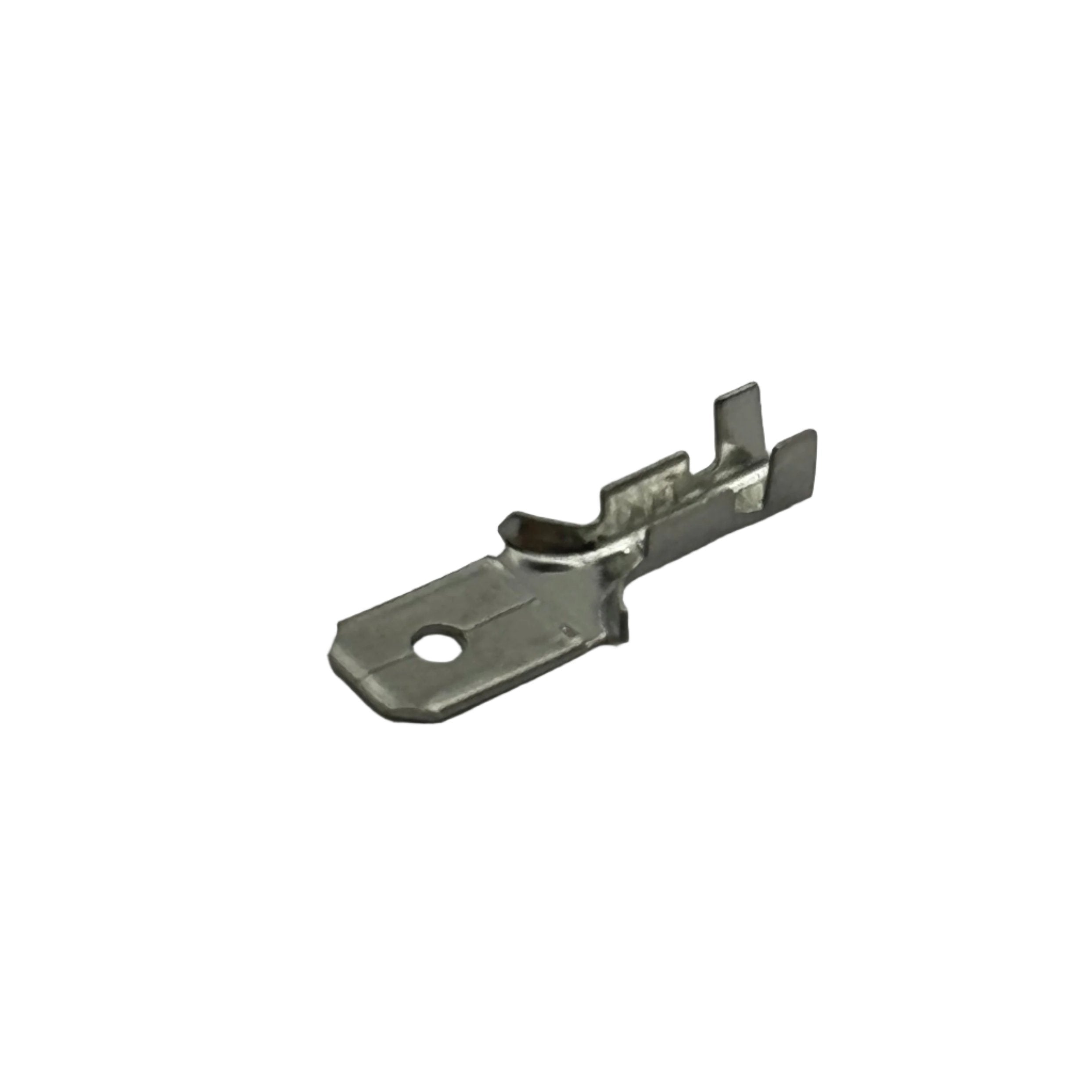 DJ610-6.3x0.8B-T - 18 to 16 AWG Male Quick Disconnects, Tin Plated Brass, 6.3 NEMA Tab, 100 Pieces
