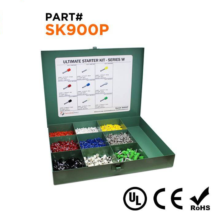 SK900P - 22 to 8 AWG Ultimate Wire Ferrules Kit, 5,400 Pieces, Series W, 1 Kit