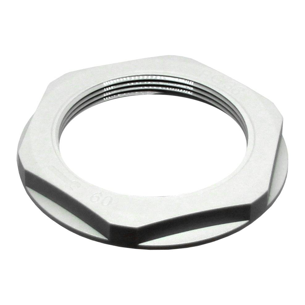 M63GY-LN - M63 Thread Nylon Lock Nut for Metric Cable Glands, Gray, UL Approved, 1 Piece