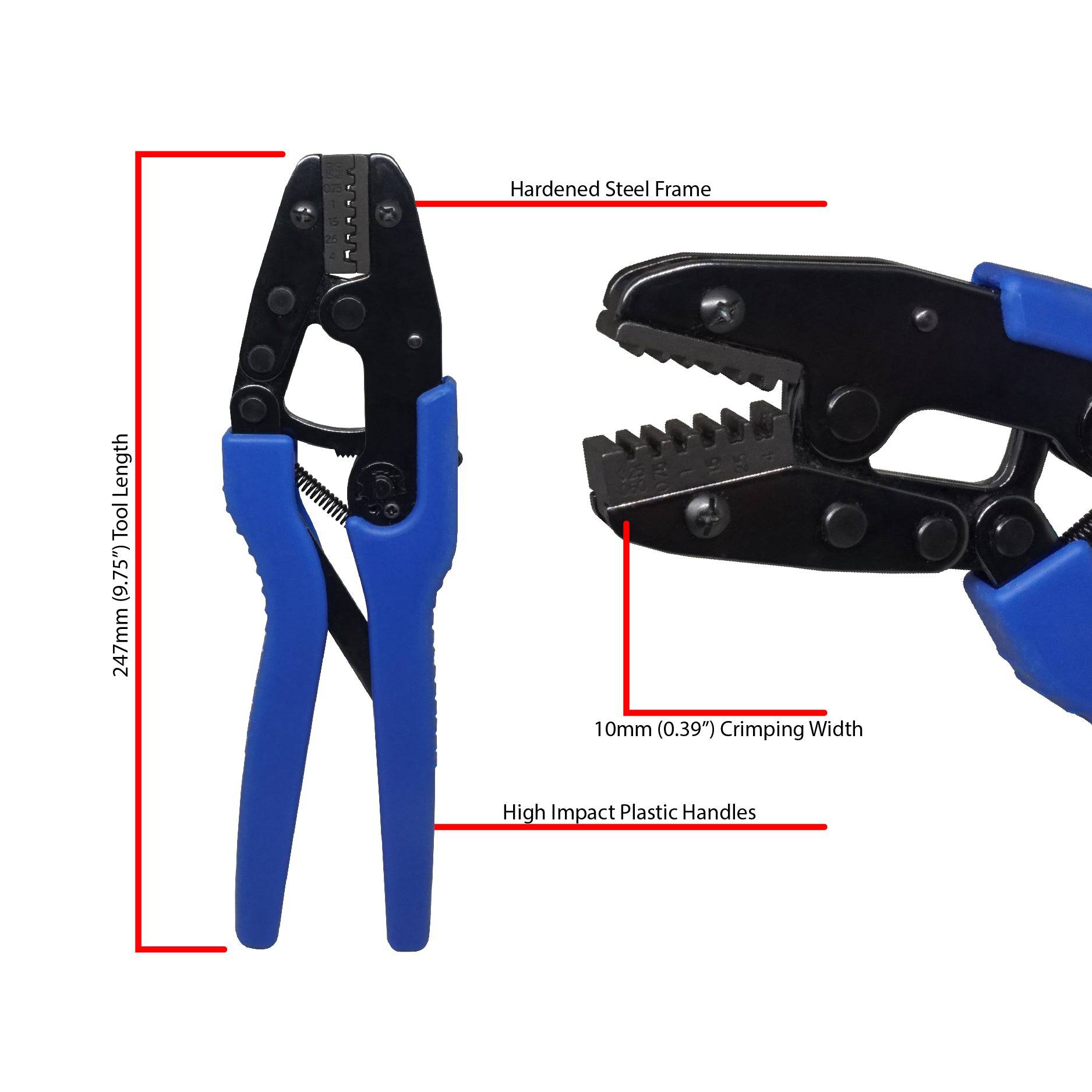 KST2000L - 22 to 12 AWG Wire Ferrules Crimping Tool, UL Approved, XL Length, Trapezoidal Profile, 1 Piece