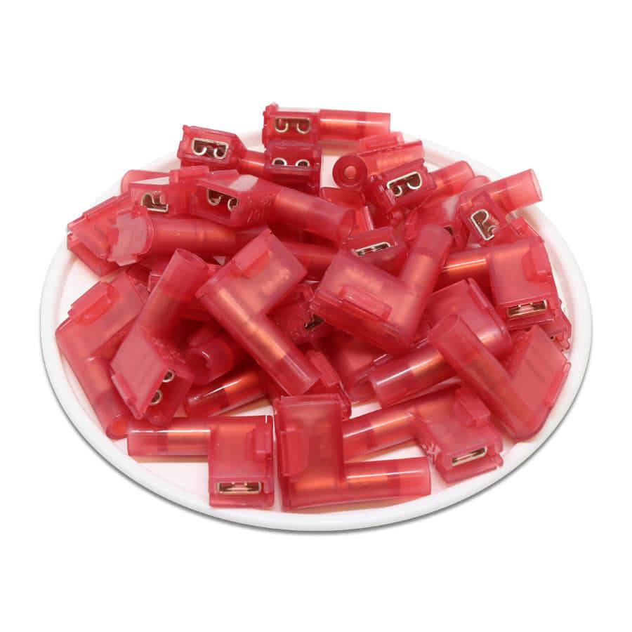 FLDNYDX1-187(5) - Double Crimp Con aislamiento de nailon Terminales de desconexión rápida - 22-16 AWG
