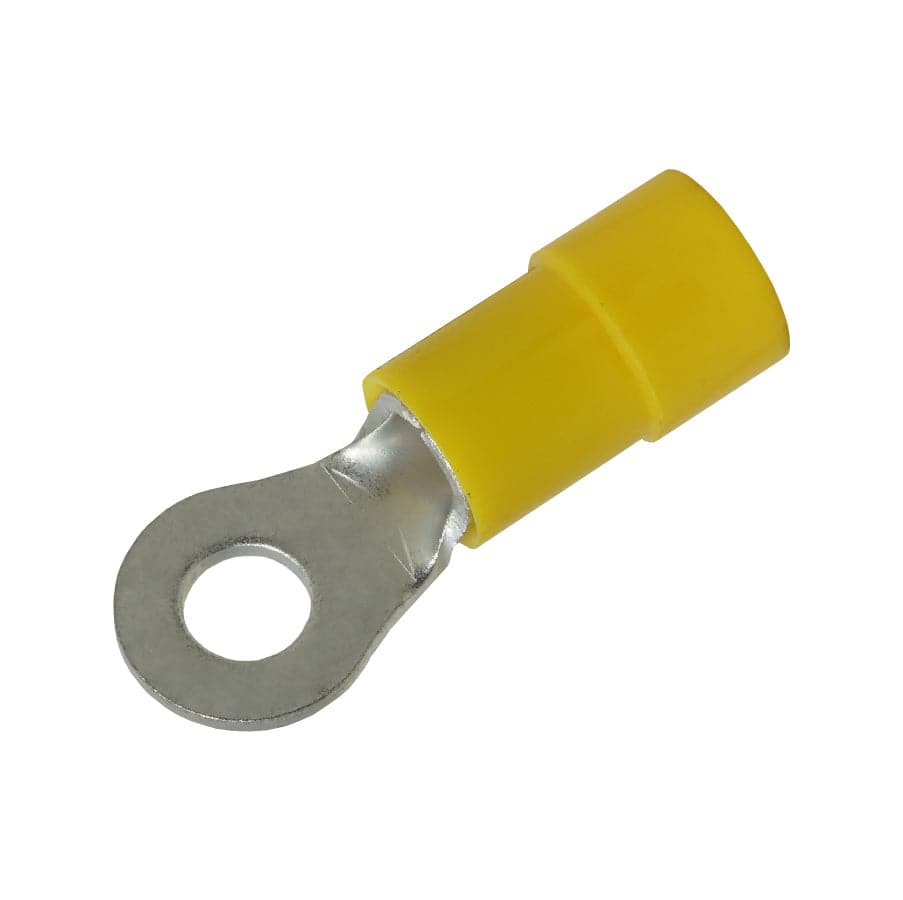 RVYL5-4 - 12 a 10 AWG Molded PVC Con aislamiento de vinilo Terminales, Entry Ring, #8 Orificio, 25 piezas