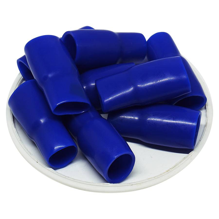 V-38BL - 2 AWG Azul Vinyl PVC Conductor End Sleeves, End Caps, 25 piezas