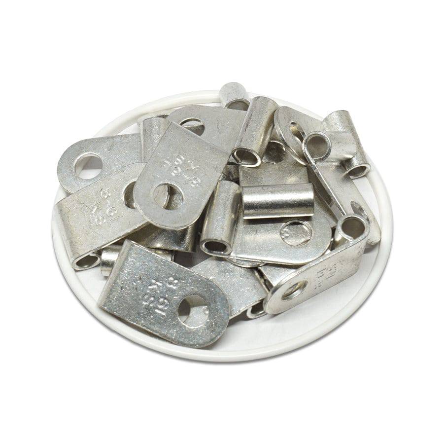 FGNBL8-6 - 8 AWG Non Insulated Flag Ring Terminals, Ring Tongue, 1/4" Stud, Long Length, 25 Pieces
