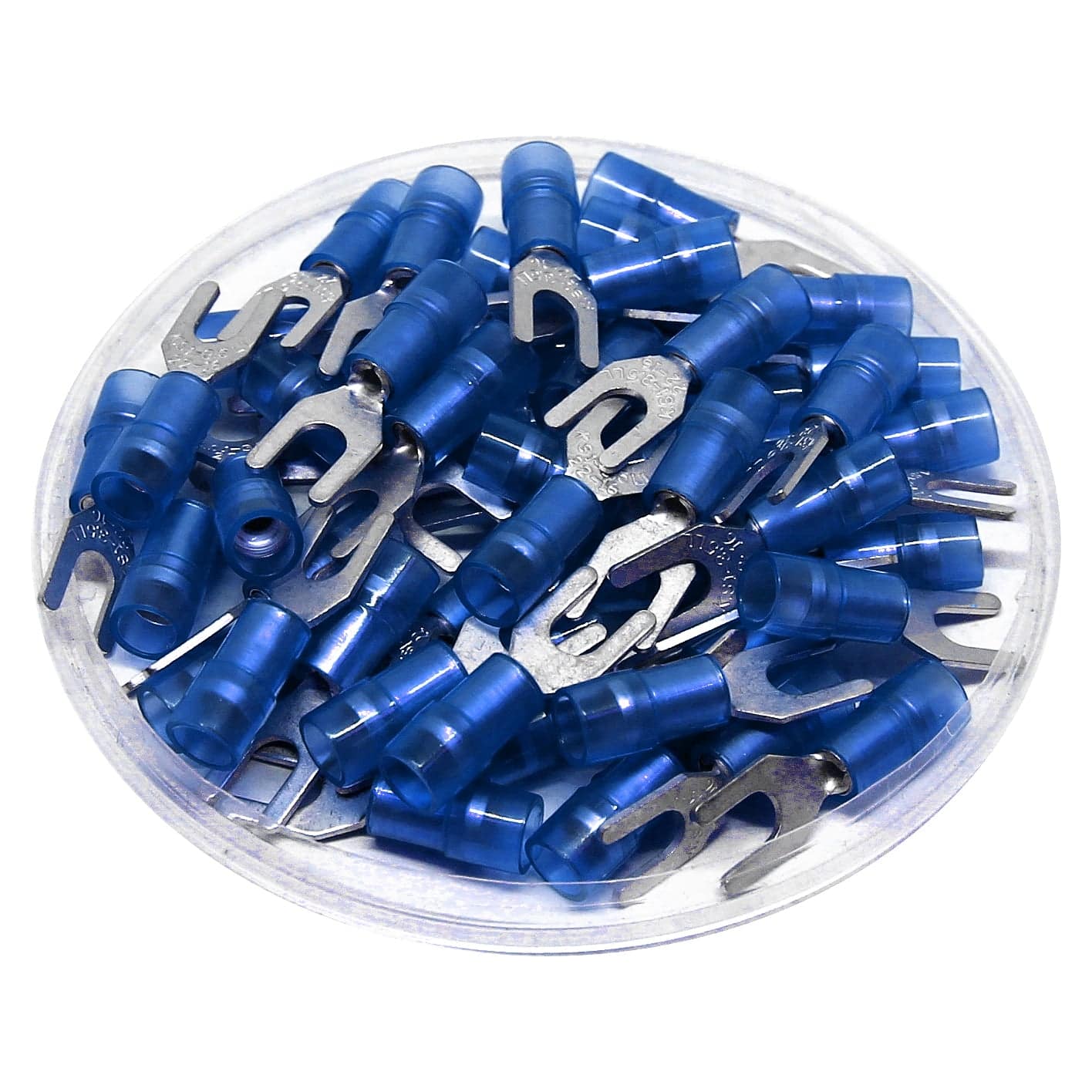 SNYDL2-3.7 - Con aislamiento de nailon Double Crimp Terminales de horquilla - 16-14 AWG