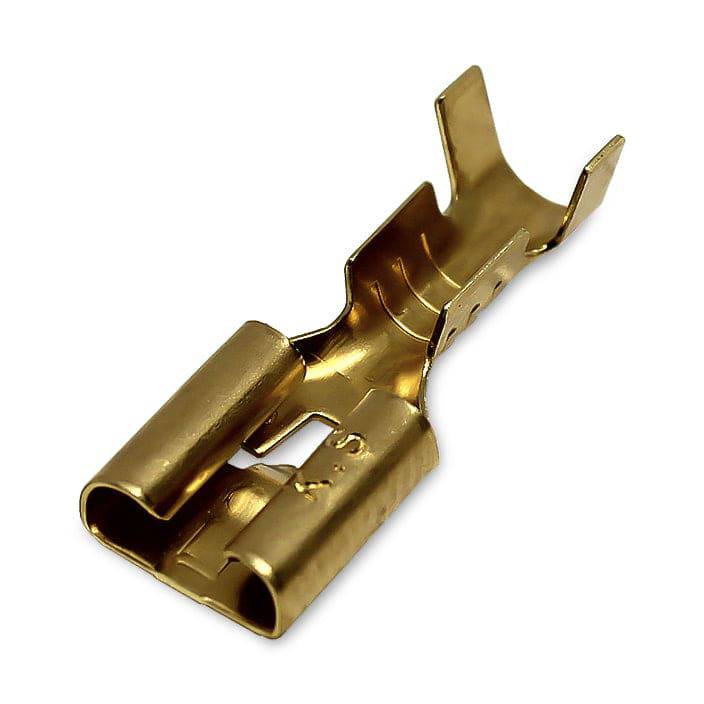 601LR - 16-14 AWG Female Open Barrel Quick Disconnect - Locking Tab - .250" x 0.032" NEMA Tab