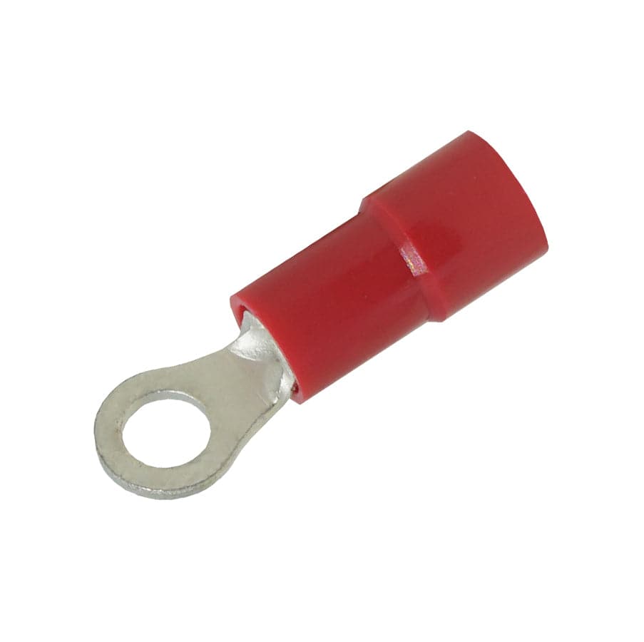 RVY1-32 - 22 a 16 AWG Molded PVC Con aislamiento de vinilo Terminales de anillo, Easy Entry, #4 Orificio, 100 piezas
