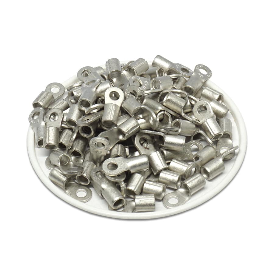 RNB5-12 - 12 to 10 AWG Non Insulated Ring Terminals, 1/2" Stud, UL Recognized, 100 Pieces