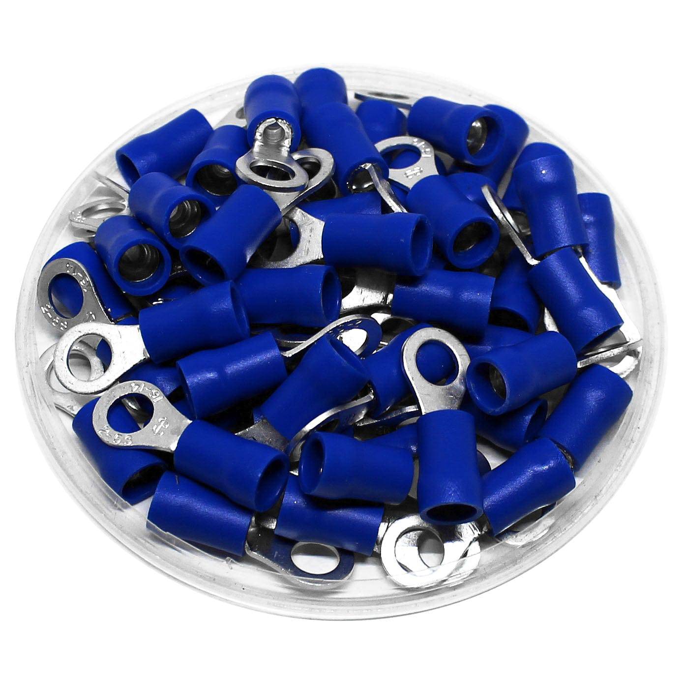 RVS2-5 - 16 a 14 AWG PVC Con aislamiento de vinilo Terminales de anillo, #10 Orificio, 100 piezas