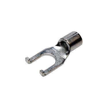 FSNB5-4 - 12 to 10 AWG Non Insulated Flange Spade Terminals, #8 Stud, UL Recognized, 100 Pieces