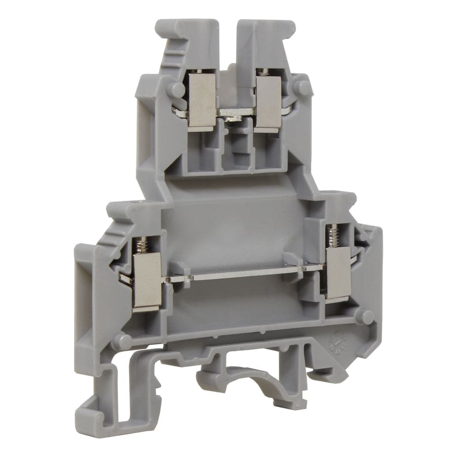 UKJ-2.5/2-2 - 24 to 12 AWG Screw Clamp, Feed-Thru, Terminal Block, 500v, UL Approved, Gray