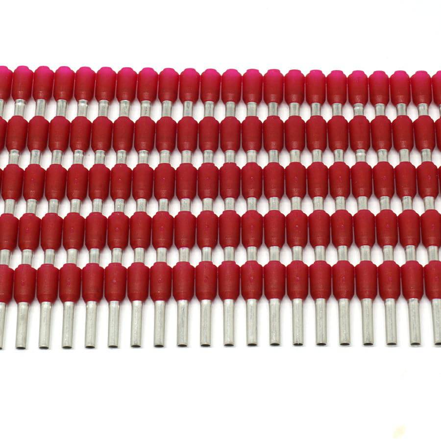 SW15008 - 16 AWG Strips of Insulated Wire Ferrules, 8mm Pin, 500 Pieces