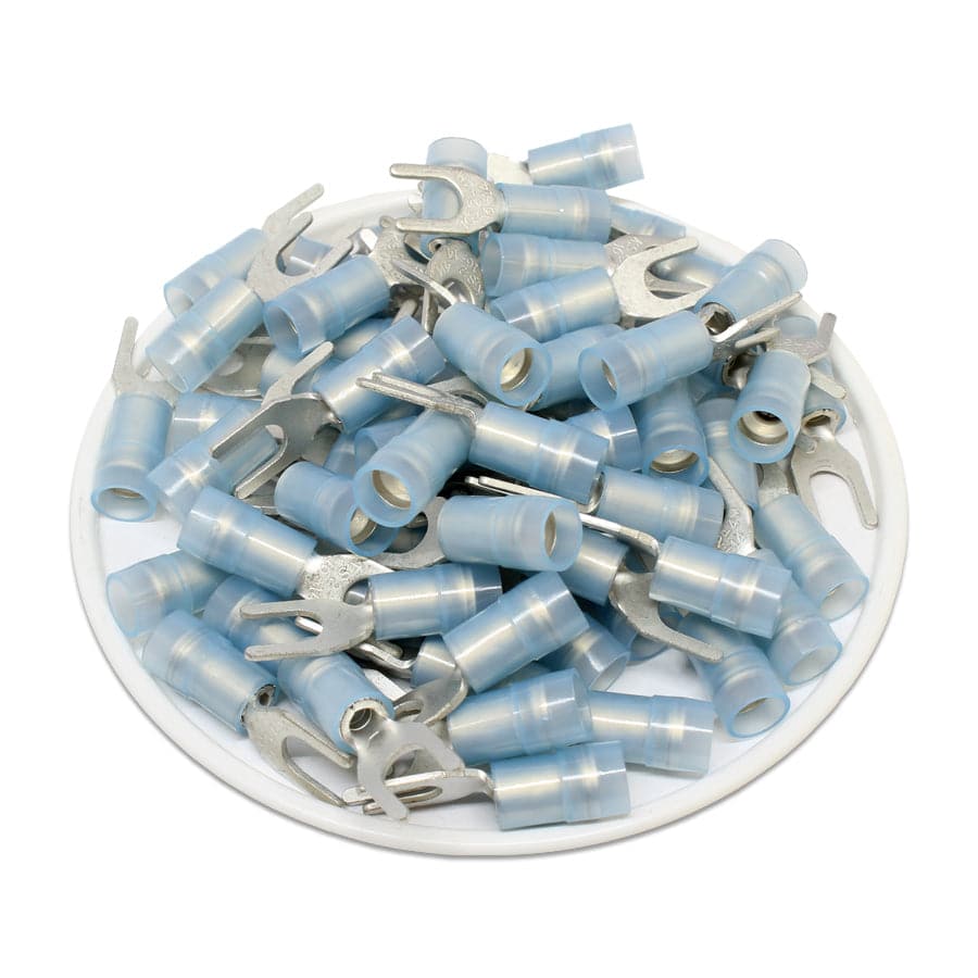 SNYDM2-4 - Con aislamiento de nailon Double Crimp Terminales de horquilla - 16-14 AWG