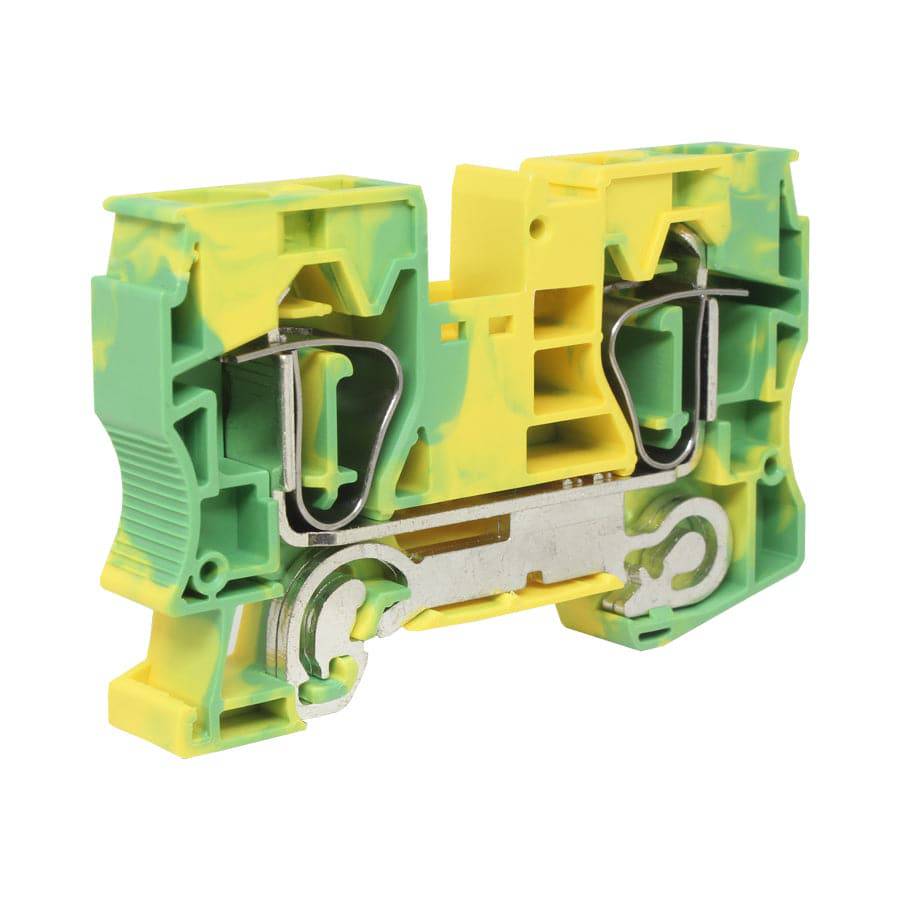 UJ5-16JD - 24 a 10 AWG, Spring Cage Terminal Block, 800v, UL Approved, Amarillo-Verde