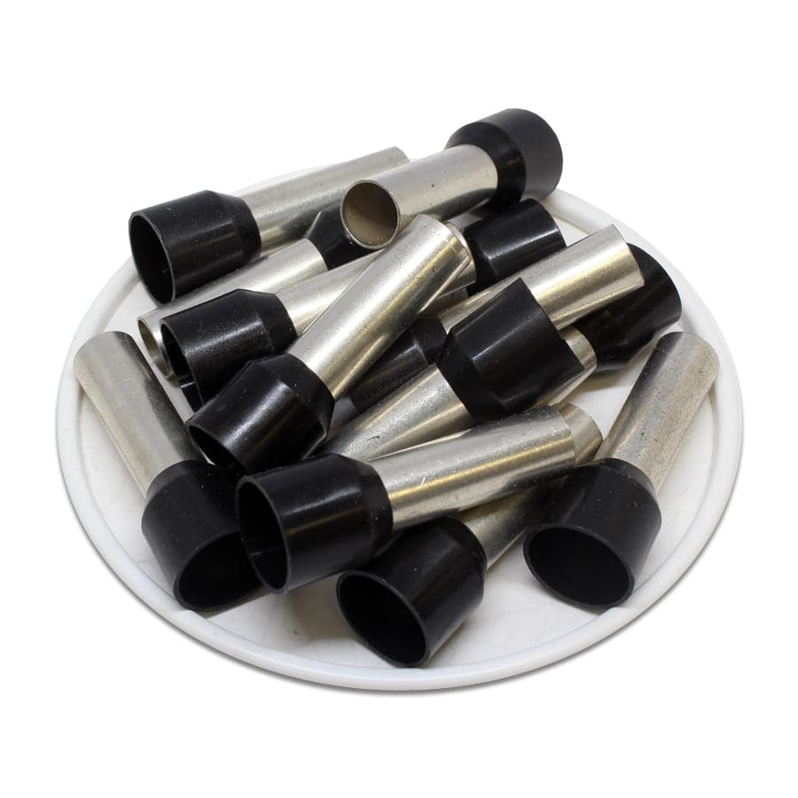 AT250022 - 4 AWG Insulated Punteras, 22mm Pin, Negro, UL Recognized, 100 piezas