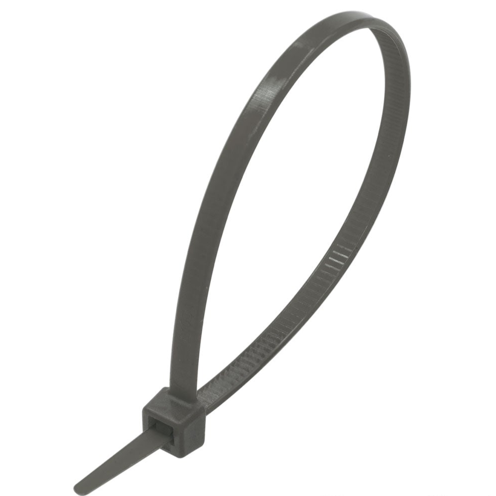 CTM100GY - 4" Miniature Bridas, 18-lb Tensile Strength, Gris, 100 piezas
