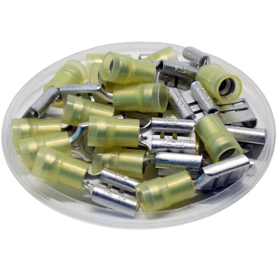 FDNYD5-375 - 12 to 10 AWG Nylon Insulated Quick Disconnects, Female, Double Crimp, UL Recognized, 50 Pieces