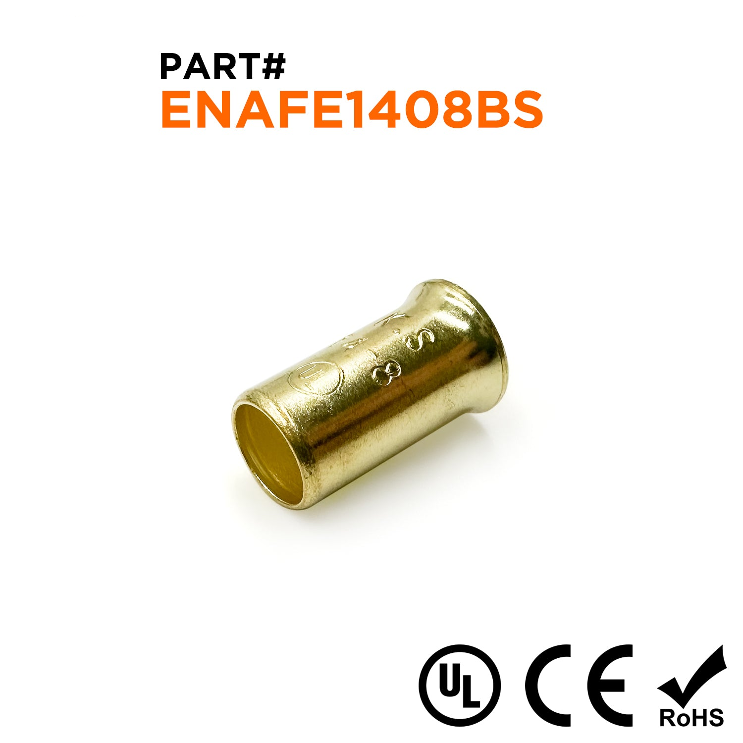 ENAFE1408BS - 14 a 8 AWG Brass Plated De acero Splice Cap Conectores, 100 piezas