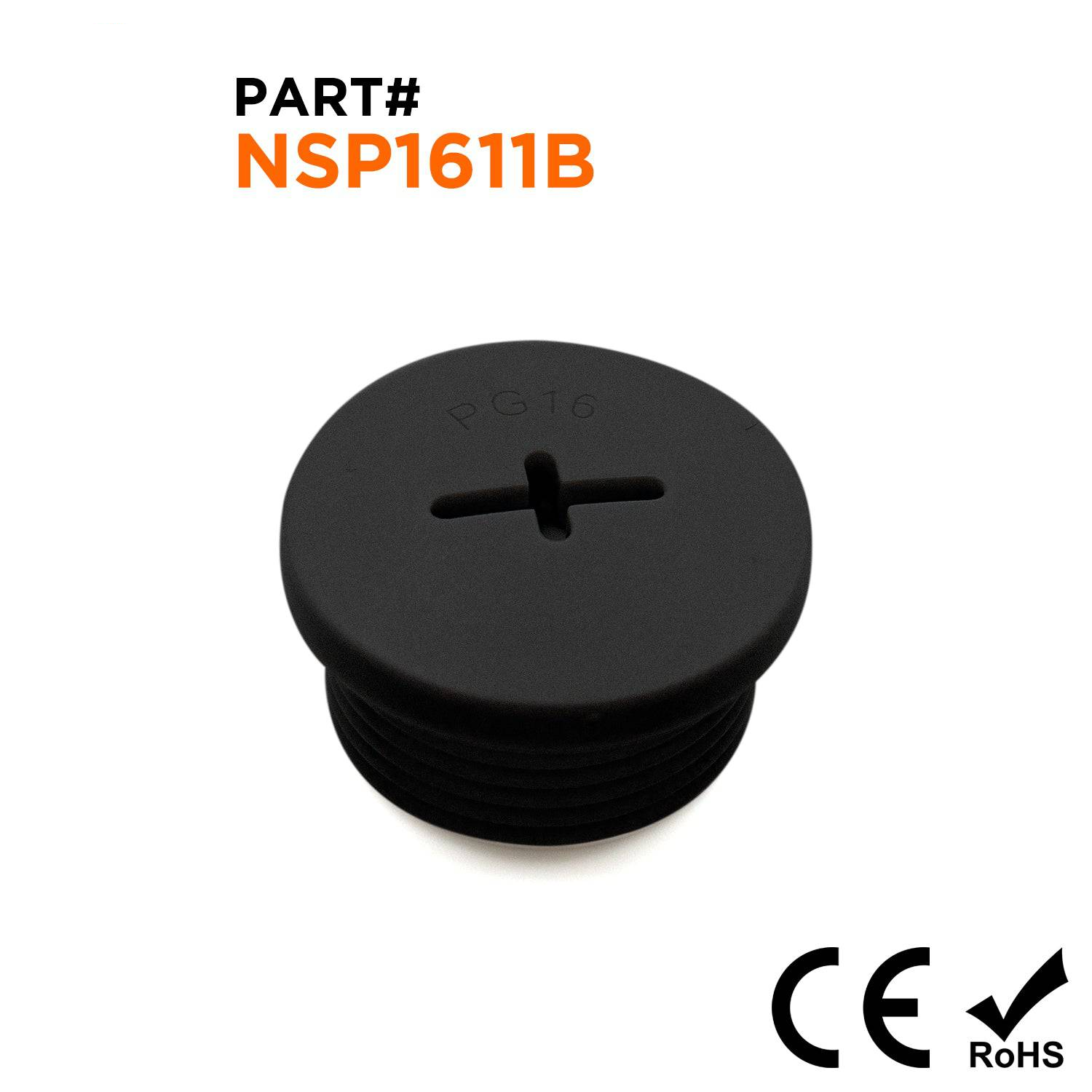 NSP1611B - PG16 Nylon Screw Plug - Black