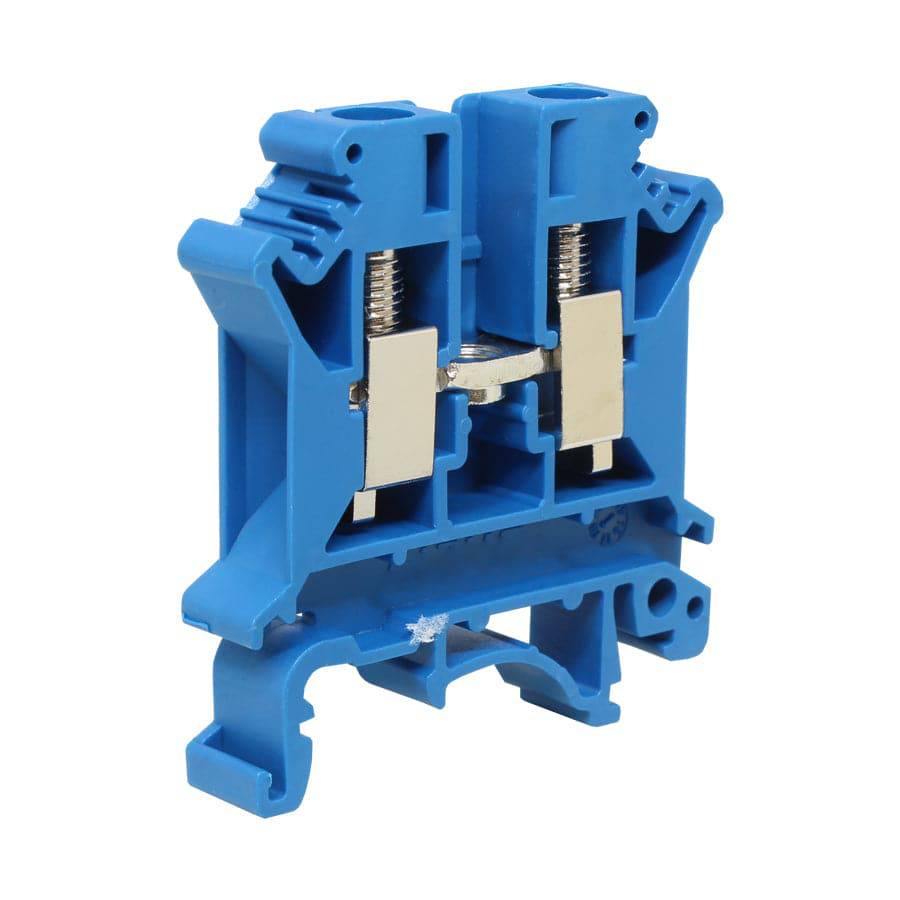 UKJ-6(BU) - 24 to 8 AWG Screw Clamp, Feed-Thru, Terminal Block, 800v, UL Approved, Blue