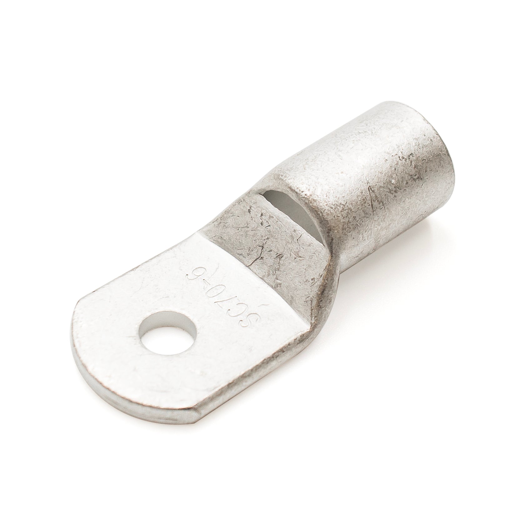 SCH706 - 2/O AWG Non Insulated Tubular Ring Lugs, 1/4" Stud, 10 Pieces