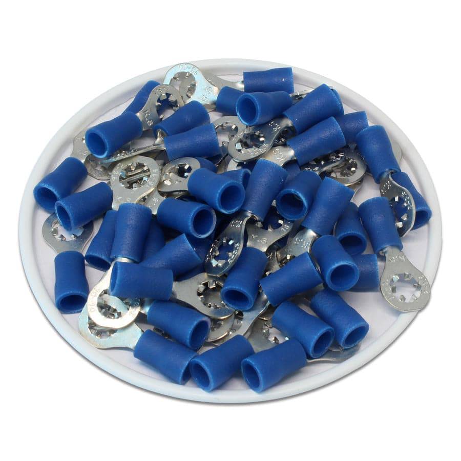 STRV2-32 - 16 to 14 AWG Vinyl Insulated Star Ring Terminals, #4 Stud, UL Recognized, 100 Pieces