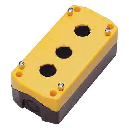 FDB-3A - Push Button Enclosure, 3 orificio, 22mm Spacing, IP65 Rated, Amarillo/Negro, 1 pieza