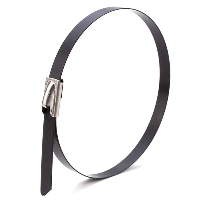 PVC316-12300 - 12" Standard PVC Coated Stainless Steel Cable Ties, 200lb Tensile Strength, 316 Grade, 50-Pack