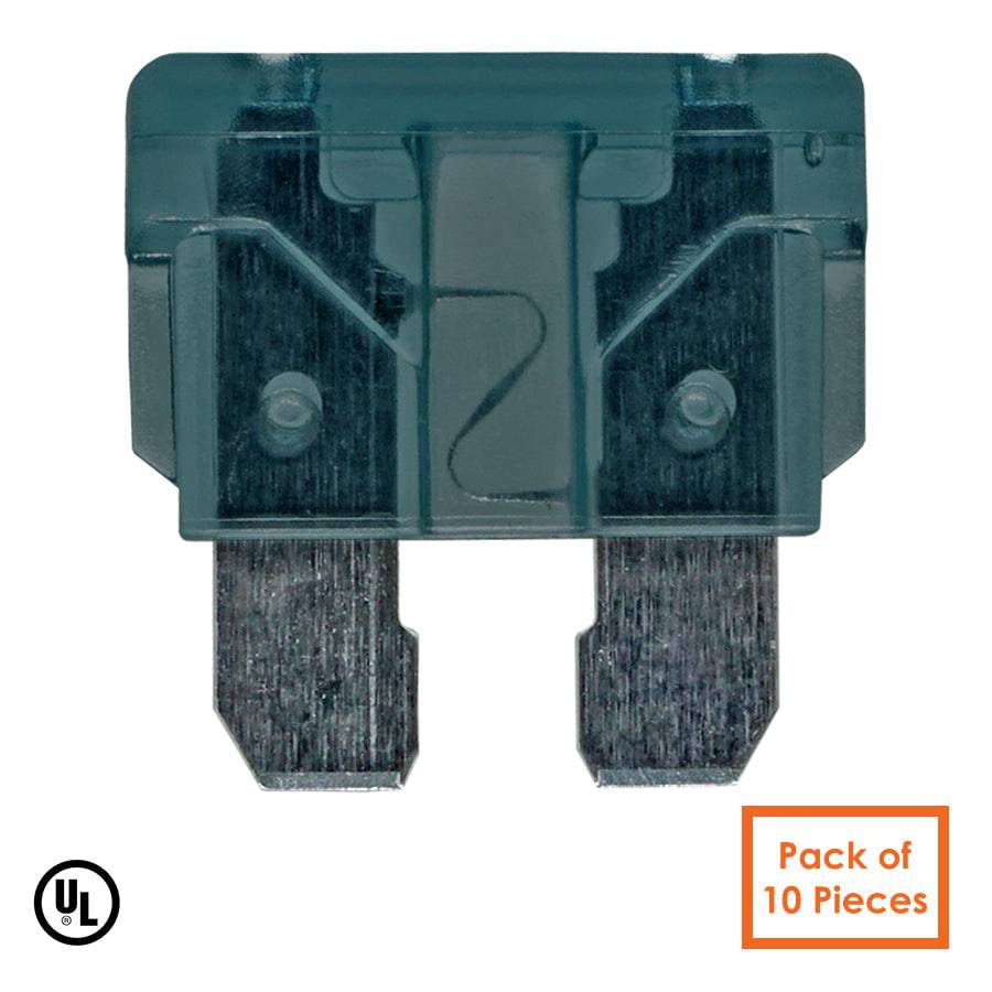 FATC-2A-Gris - 2 AMP Automotive Blade Fuses, Marine Blade Fuses, Gris, 10 piezas