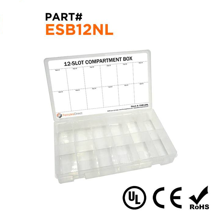 ESB12NL - 12-Slot Plastic Compartment Box, Medium Sized, Non-Locking Lid, 1 Piece