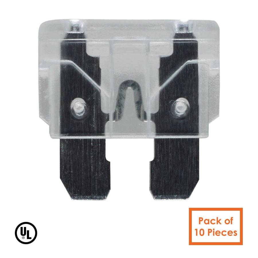 FATC-25A-CLEAR - 25 AMP Automotive Blade Fuses, Marine Blade Fuses, Clear, 10 Pieces