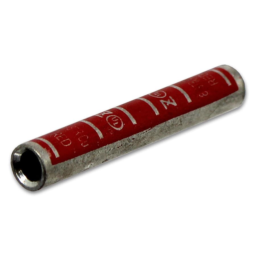 LC8 - 8 AWG Copper Compression Splice Connectors, Long Barrel, Red, 1 Piece