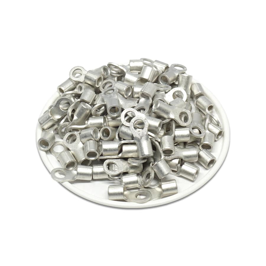 RNBS5-4 - 12 to 10 AWG Non Insulated Ring Terminals, #8 Stud, UL Recognized, 100 Pieces