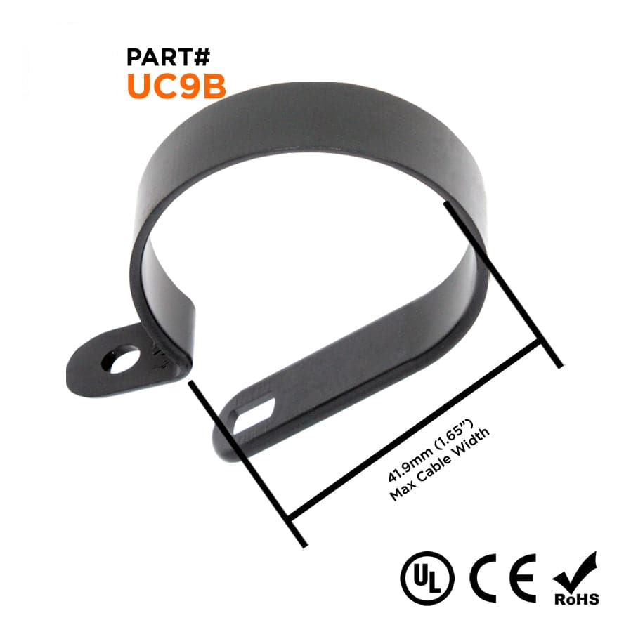 UC9B - De nailon Cable Abrazaderas, Color: Negro, Dimensions: 58.3x12.5mm, 100 piezas