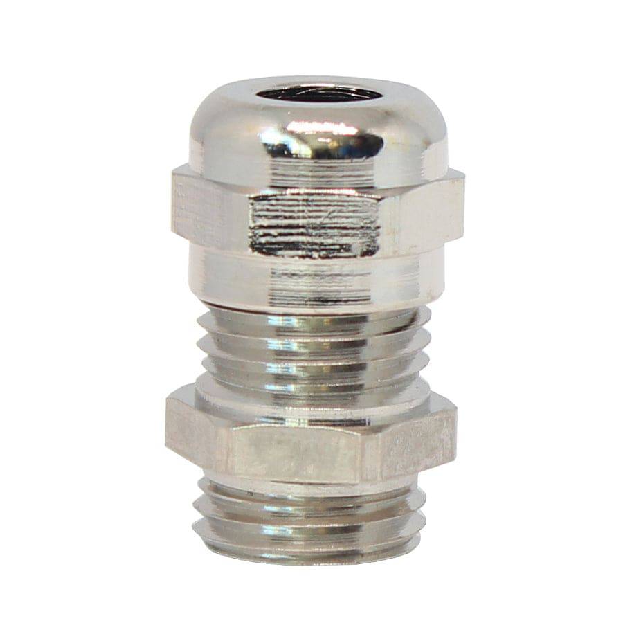 P0707BR - PG7 Thread Plated Brass Cable Gland, Range: 1/8" to 1/4", UL Listed, IP68, IP69K - 1 Piece