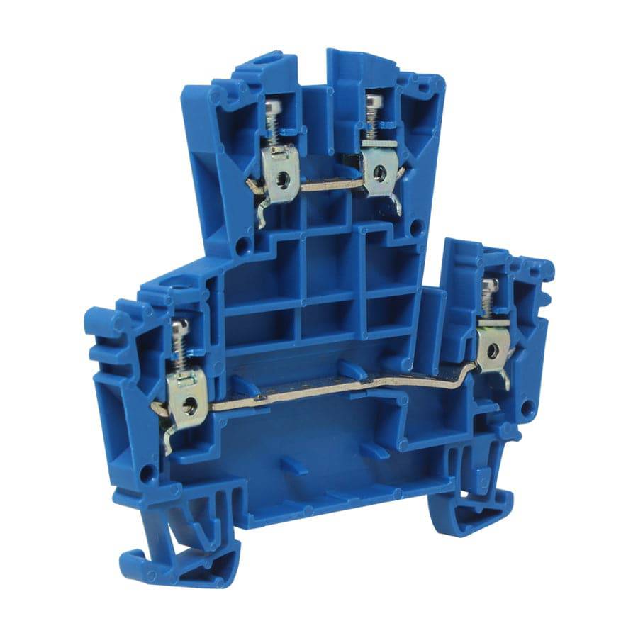 UKJ-W2.5/2-2(BU) - 22 a 12 AWG Screw Clamp, Feed-Thru, Terminal Block, 400v, UL Approved, Azul
