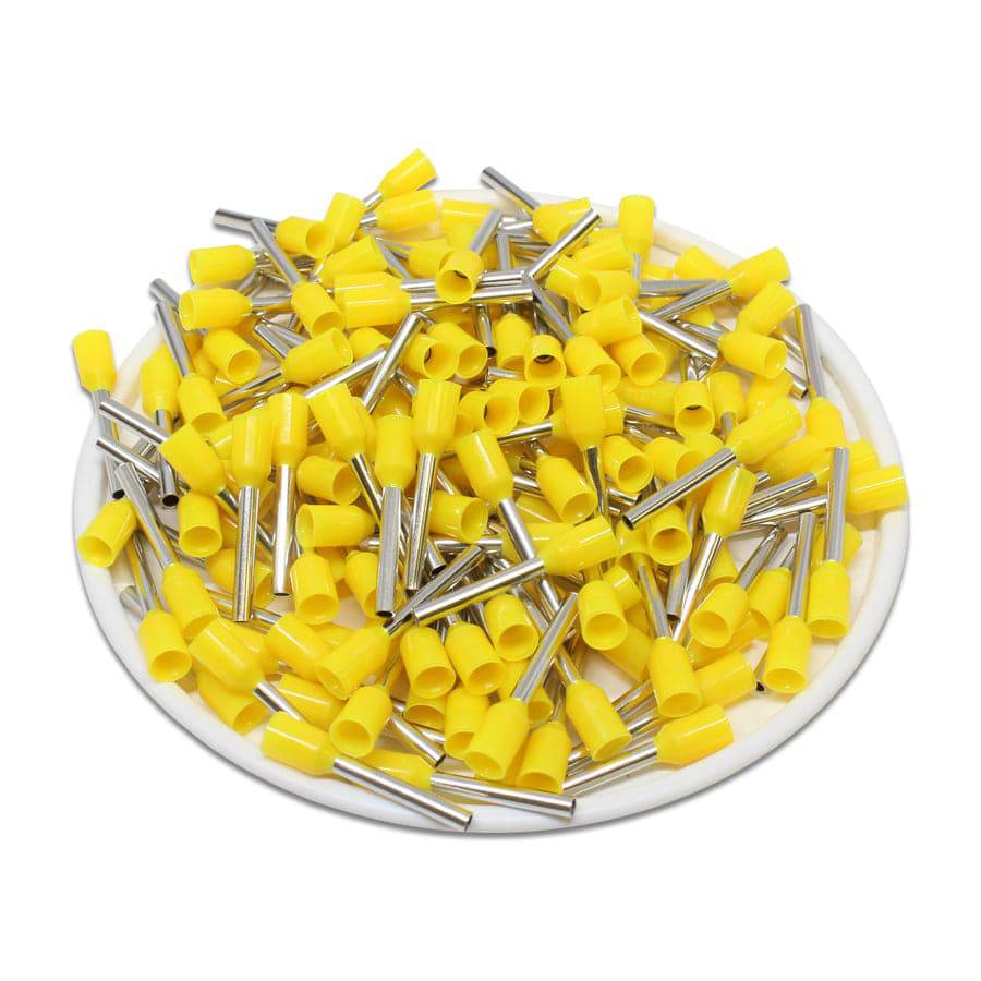 AW10012 - 18 & 17 AWG Insulated Punteras, 12mm Pin, Amarillo, UL Recognized, 500 piezas